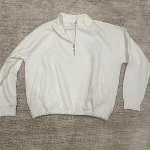 White Quarter-Zip Pullover